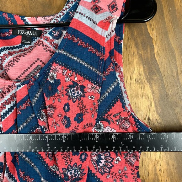 Roz & Ali Womens Blouse Floral Geometric Momcore Classiccore Stretch Large - Picture 4 of 9